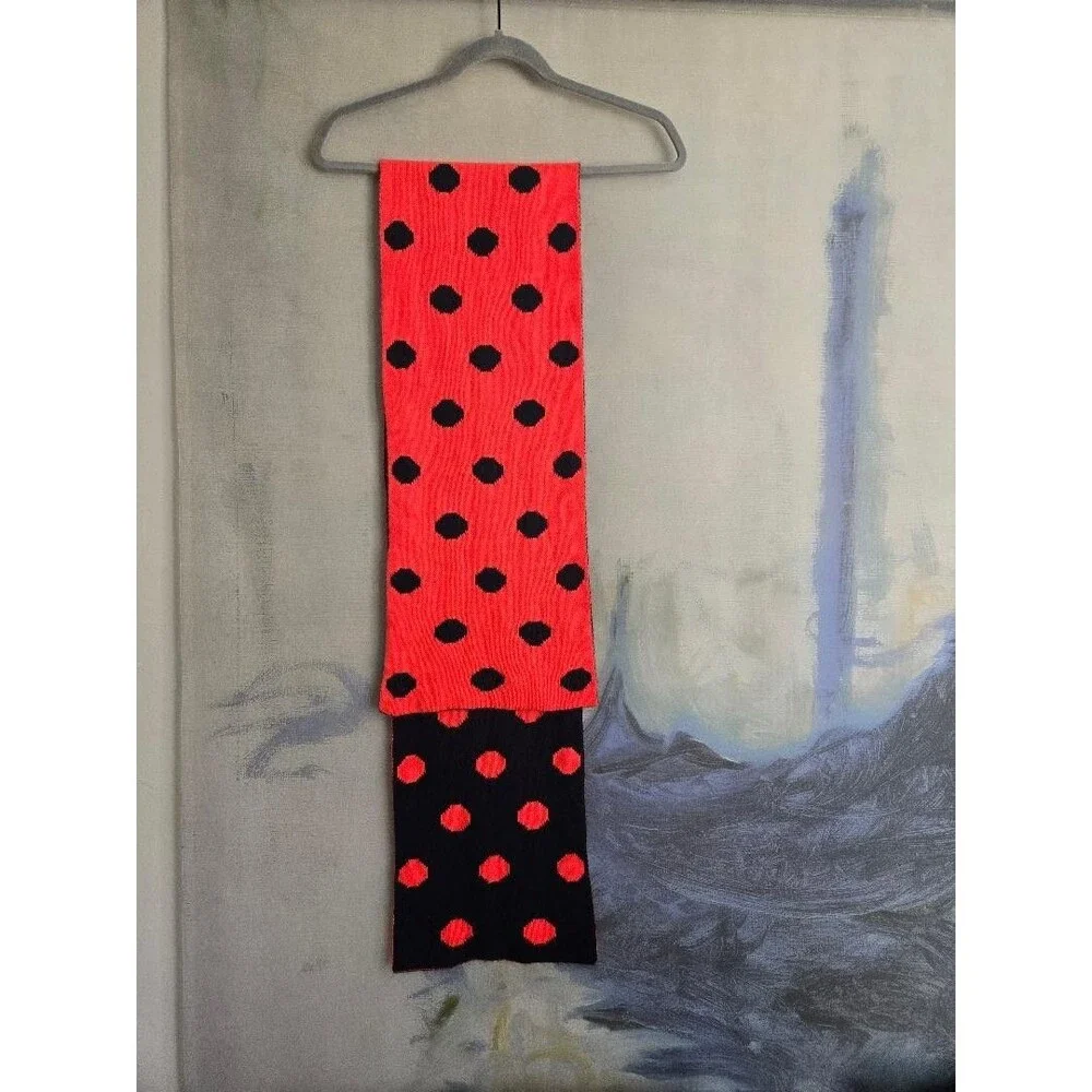 Kids'  Reversible Double Knit Polka Dot Scarf Navy Blue & Orange.